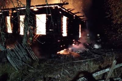 Дом в маловишерской деревне Мстинский Мост выгорел дотла
