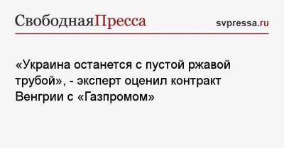 «Украина останется с пустой ржавой трубой», — эксперт оценил контракт Венгрии с «Газпромом»