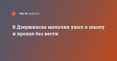 В Дзержинске мальчик ушел в школу и пропал без вести