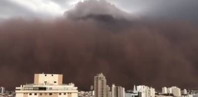 Город в Бразилии накрыла сильнейшая песчаная буря (ВИДЕО)