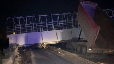 На трассе Пермь-Екатеринбург грузовик снёс надземеный переход — погиб он и водитель встречного автомобиля