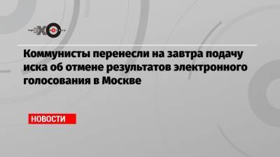 Коммунисты перенесли на завтра подачу иска об отмене результатов электронного голосования в Москве