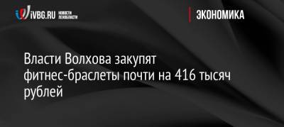 Власти Волхова закупят фитнес-браслеты почти на 416 тысяч рублей