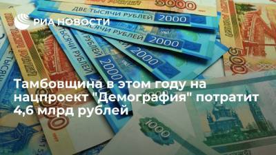 Тамбовщина в этом году на нацпроект "Демография" потратит 4,6 млрд рублей