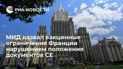 МИД: ограничения Франции из-за вакцин нарушают положения документов Совета Европы