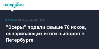 "Эсеры" подали свыше 70 исков, оспаривающих итоги выборов в Петербурге