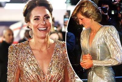 В сети сравнивают образы Кейт Миддлтон и принцессы Дианы на премьерах фильмов о Джеймсе Бонде