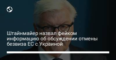 Штайнмайер назвал фейком информацию об обсуждении отмены безвиза ЕС с Украиной