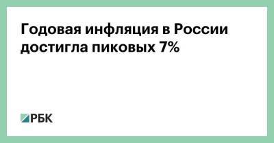 Годовая инфляция в России достигла пиковых 7%