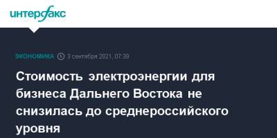 Борис Титов - Стоимость электроэнергии для бизнеса Дальнего Востока не снизилась до среднероссийского уровня - interfax.ru - Москва - Россия