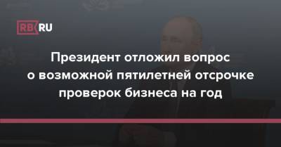 Президент отложил вопрос о возможной пятилетней отсрочке проверок бизнеса на год