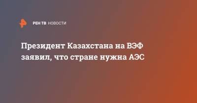 Президент Казахстана на ВЭФ заявил, что стране нужна АЭС