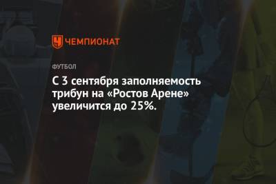 С 3 сентября заполняемость трибун на «Ростов Арене» увеличится до 25%.