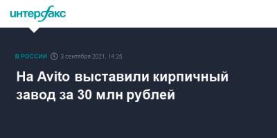 На Avito выставили кирпичный завод за 30 млн рублей - interfax.ru - Москва - Касимов