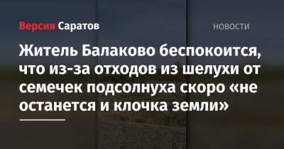 Житель Балаково беспокоится, что из-за отходов из шелухи от семечек подсолнуха скоро «не останется и клочка земли»