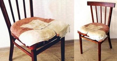 Старенький, шатающийся стул советских времён получил достойную вторую жизнь