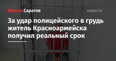 За удар полицейскому в грудь житель Красноармейска получил реальный срок