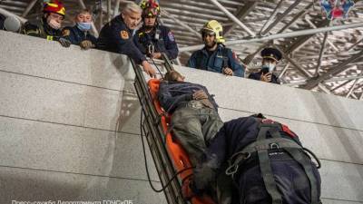 Забравшегося на 30-метровую высоту мужчину спасли в аэропорту Внуково