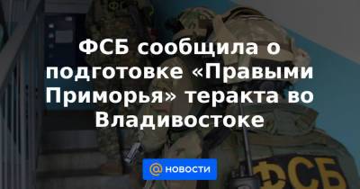 ФСБ сообщила о подготовке «Правыми Приморья» теракта во Владивостоке