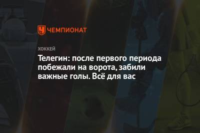 Иван Телегин - Телегин: после первого периода побежали на ворота, забили важные голы. Всё для вас - championat.com - Сочи