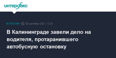 В Калининграде завели дело на водителя, протаранившего автобусную остановку