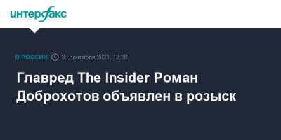 Главред The Insider Роман Доброхотов объявлен в розыск