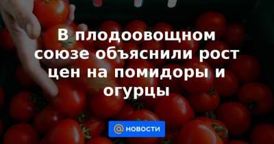 В плодоовощном союзе объяснили рост цен на помидоры и огурцы