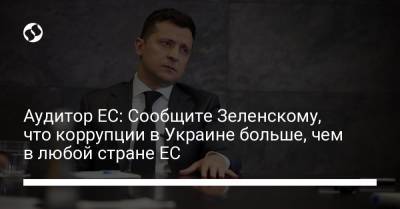 Аудитор ЕС: Сообщите Зеленскому, что коррупции в Украине больше, чем в любой стране ЕС