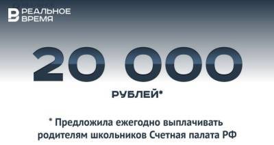 Счетная палата предложила ежегодно выплачивать родителям школьников по 20 тыс. рублей — это много или мало?