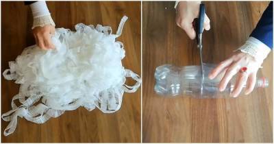 Неожиданный способ использования остатков тюля и пластиковой бутылки для создания уютной обстановки