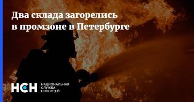 Два склада загорелись в промзоне в Петербурге