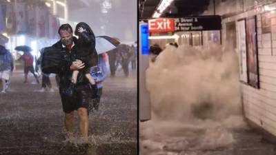 Ураган "Ида" затопил улицы и метро Нью-Йорка