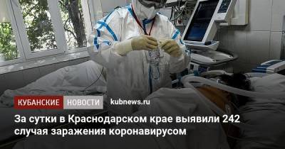 За сутки в Краснодарском крае выявили 242 случая заражения коронавирусом