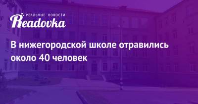 В нижегородской школе отравились около 40 человек - readovka.news - респ. Татарстан - Нижний Новгород