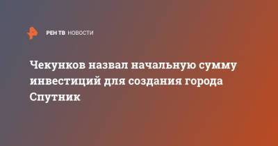 Чекунков назвал начальную сумму инвестиций для создания города Спутник