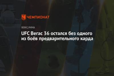 UFC Вегас 36 остался без одного из боёв предварительного карда