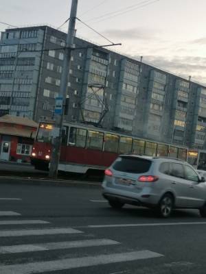 В Череповце во время движения по маршруту снова загорелся трамвай