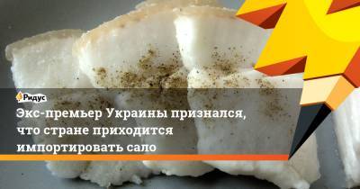Экс-премьер Украины признался, что стране приходится импортировать сало