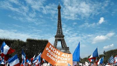 Протесты против "санитарной диктатуры" во Франции