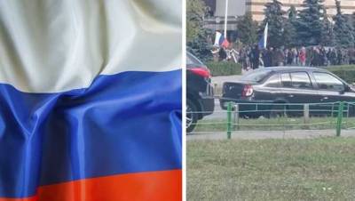 В Киеве под Деснянской РГА заметили баррикады и людей с российскими флагами
