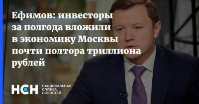 Ефимов: инвесторы за полгода вложили в экономику Москвы почти полтора триллиона рублей