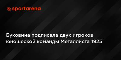Буковина подписала двух игроков юношеской команды Металлиста 1925 - sportarena.com - Украина - Венгрия - Чехия - Харьков