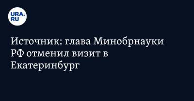 Источник: глава Минобрнауки РФ отменил визит в Екатеринбург