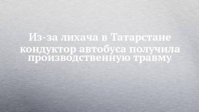 Из-за лихача в Татарстане кондуктор автобуса получила производственную травму