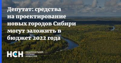 Депутат: средства на проектирование новых городов Сибири могут заложить в бюджет 2022 года