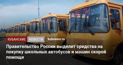 Правительство России выделит средства на покупку школьных автобусов и машин скорой помощи