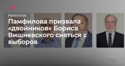 Памфилова призвала «двойников» Бориса Вишневского сняться с выборов