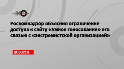 Роскомнадзор объяснил ограничение доступа к сайту «Умное голосование» его связью с «экстремистской организацией»