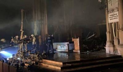 Міністр МВС: Попередня причина пожежі в костелі Святого Миколая - закорочення в органі