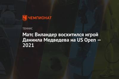 Матс Виландер восхитился игрой Даниила Медведева на US Open — 2021